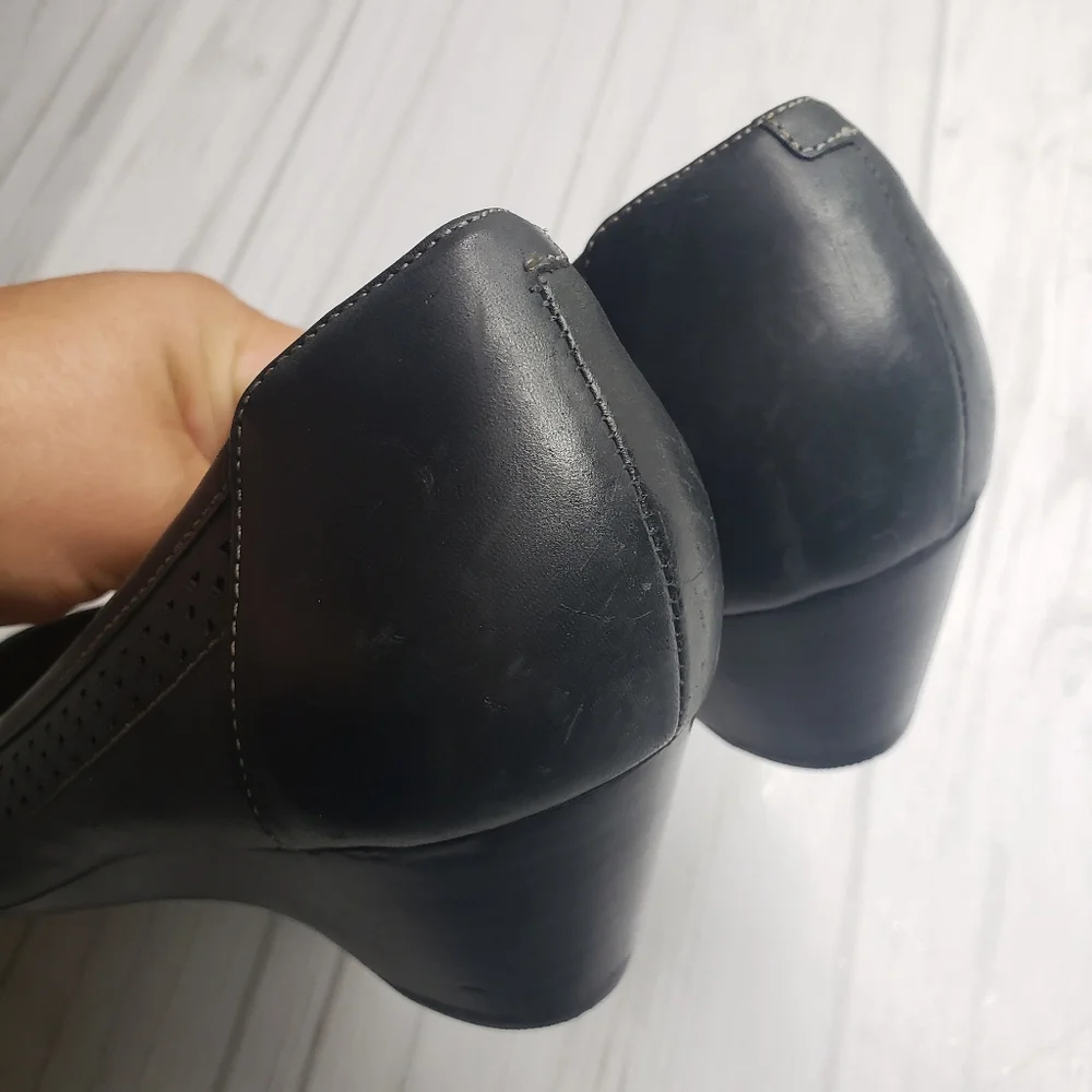 Clarks Ryla Castle Leather Comfort Heels 9.5W
